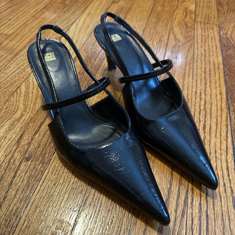 Toteme Patent Leather Black Women's Slingback Heels